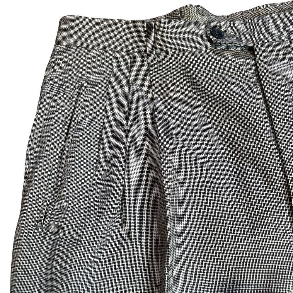 Chiavari Men's Italian Super 100% Wool Black Pleated Front Pants Size 36 X 29